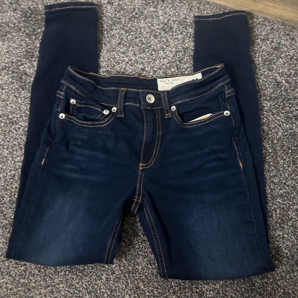 rag & bone Carmen Dark Indigo Skinny Ankle Jeans Normcore Scandi Clean Girl